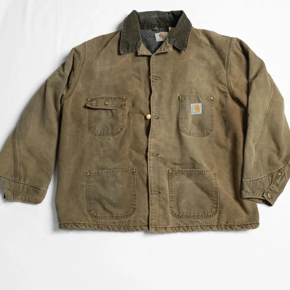 Vintage Carhartt Blanket-lined Chore Coat, Weathered CB1082, Men’s‎ XL, Brown